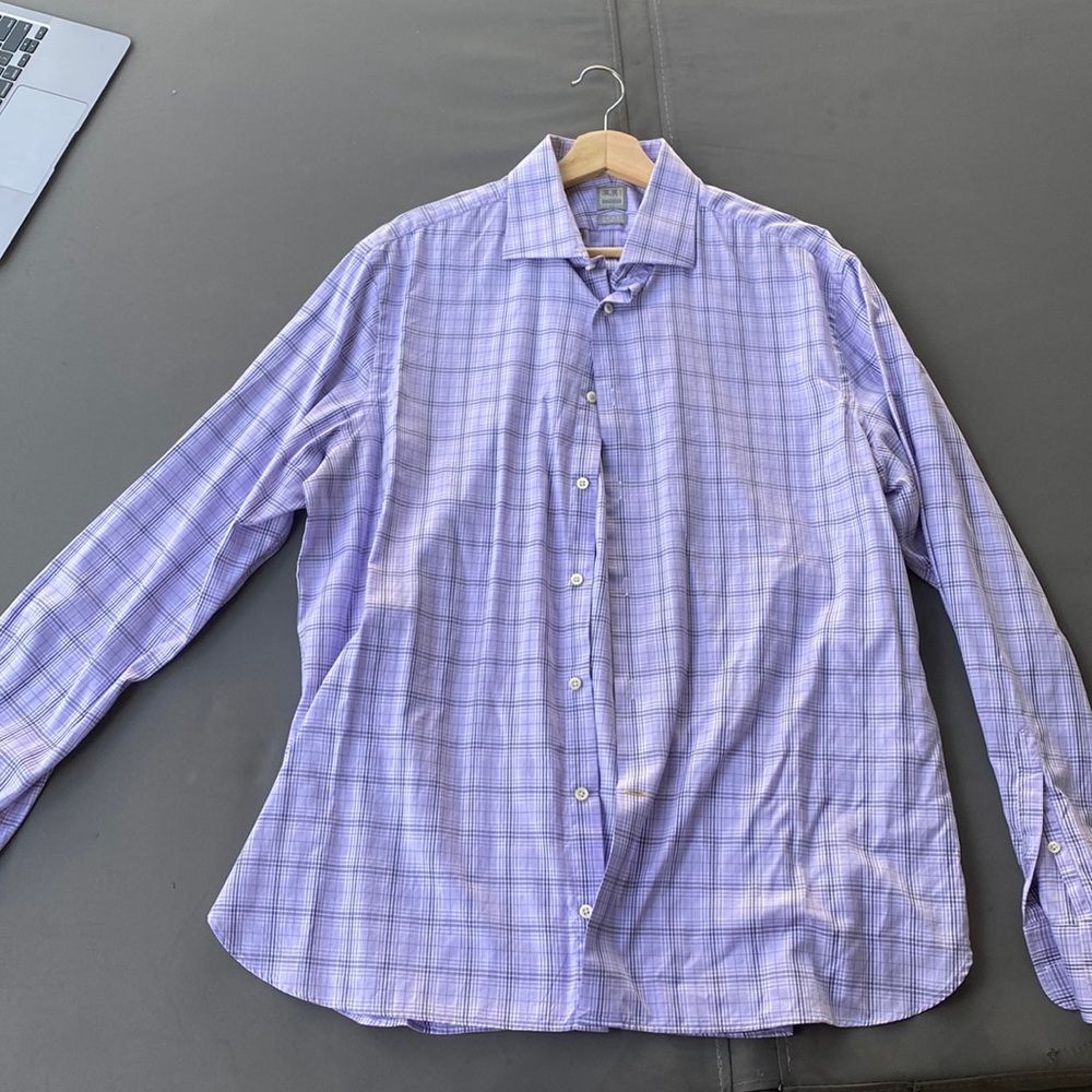 Purple checkered button down